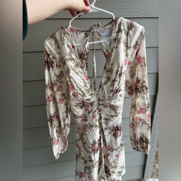 ASOS DESIGN button through skater mini dress in stripe floral print - Picture 6 of 12